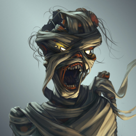 Иллюстрация для карты "Мумия", настольная игра "Дикий лов"