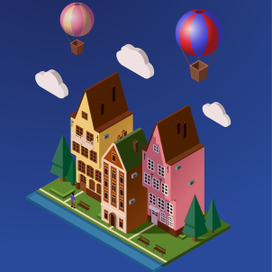 Амстердам в изометрии