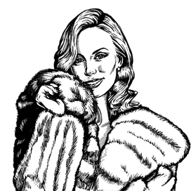 Иллюстрация для   рекламы бутика меховых изделий
