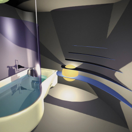Освещение ванной комнаты. Визуализация проекта в 3D