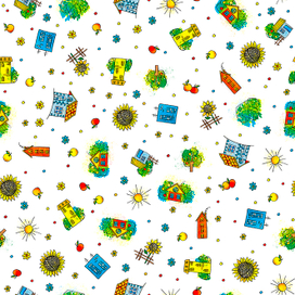 Seamless pattern Houses