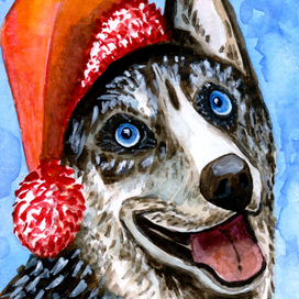 Ещё один новогодний пёс ))