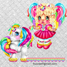 Девочка-радуга и её единорог-радуга