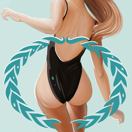 Девушка на пляже.