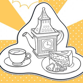 Чайник "Биг Бен" (раскраска)