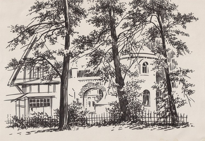 зарисовка фломастером