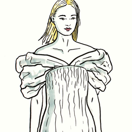 Fashion illustration. Oscar de la Renta Spring 2017 Ready-to-Wear.