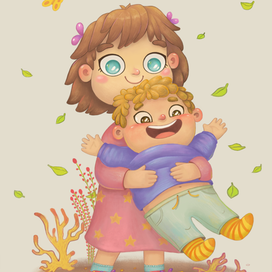 Иллюстрации к детской книге "Птица в руках"