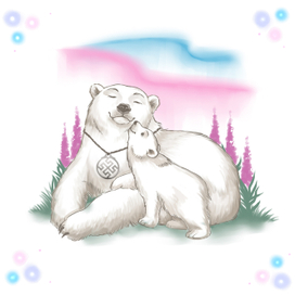 мама Белые медведи