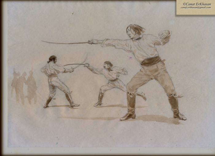 Набросок. Сепия, 20 х 28 см. 