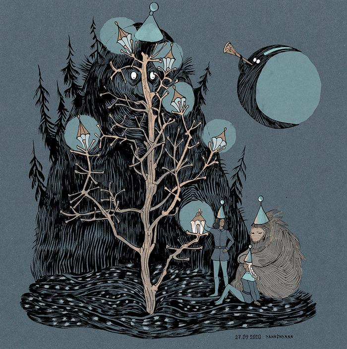 Энна и Альфер у фонарного дерева