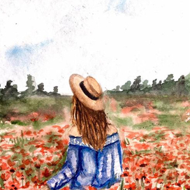 Девушка в маковом поле