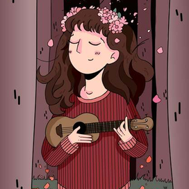 Девушка в лесу.