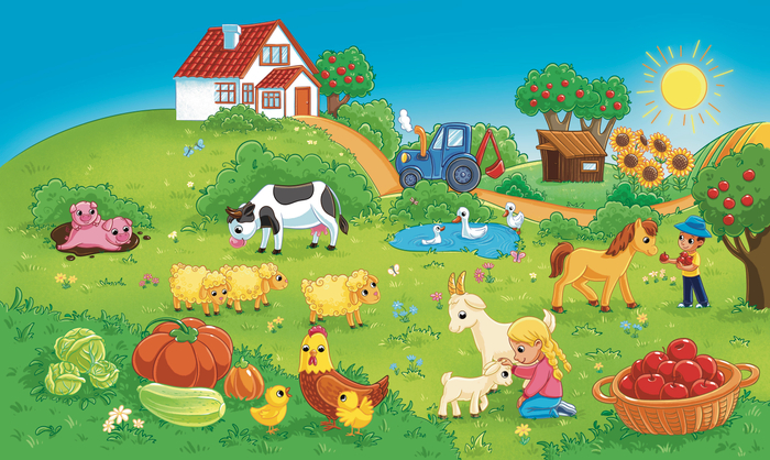 Детская иллюстрация. Ферма