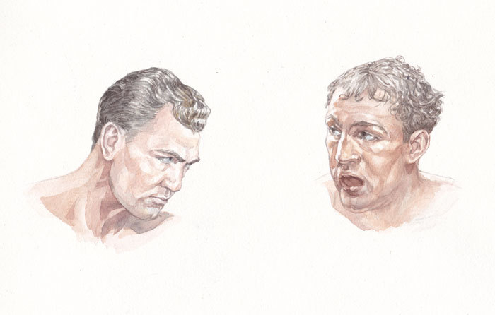 Этюды мужских портретов для композиции