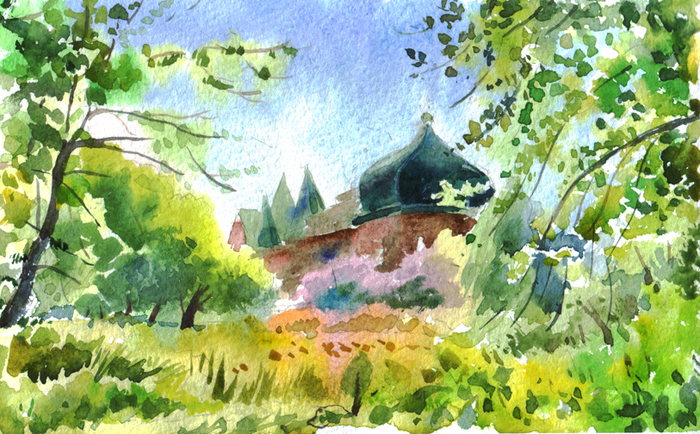 Теремной дворец с цветущей сиренью