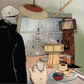 Иллюстрация для журнала "Сноб" в рубрику "Барселона"