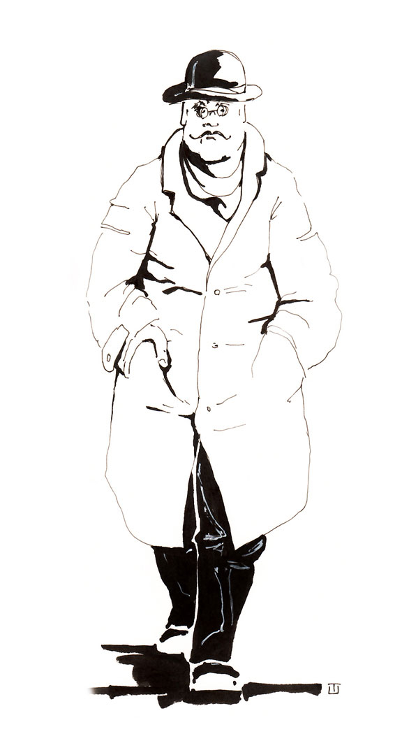 Комиссар. Иллюстрация. Зеленое домино.