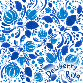 Бесшовный паттерн в стиле "Гжель"