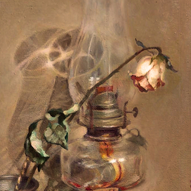 Лампа и роза.