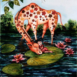 Изысканный бродит жираф