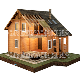 Дом из бруса/разрез