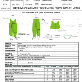 Разработка дизайна и техпакета детской одежды и принтов