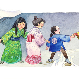 Японская сказка "Журавлиные перья"