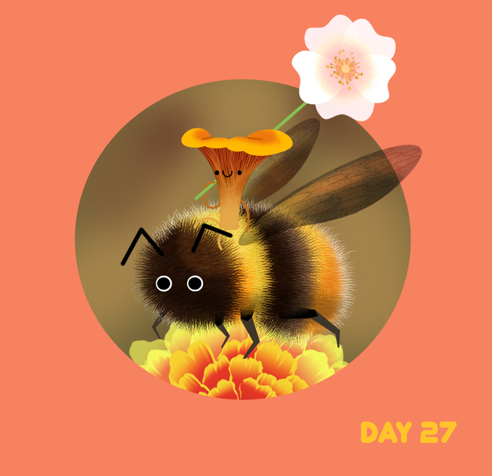 Шмель и лисичка