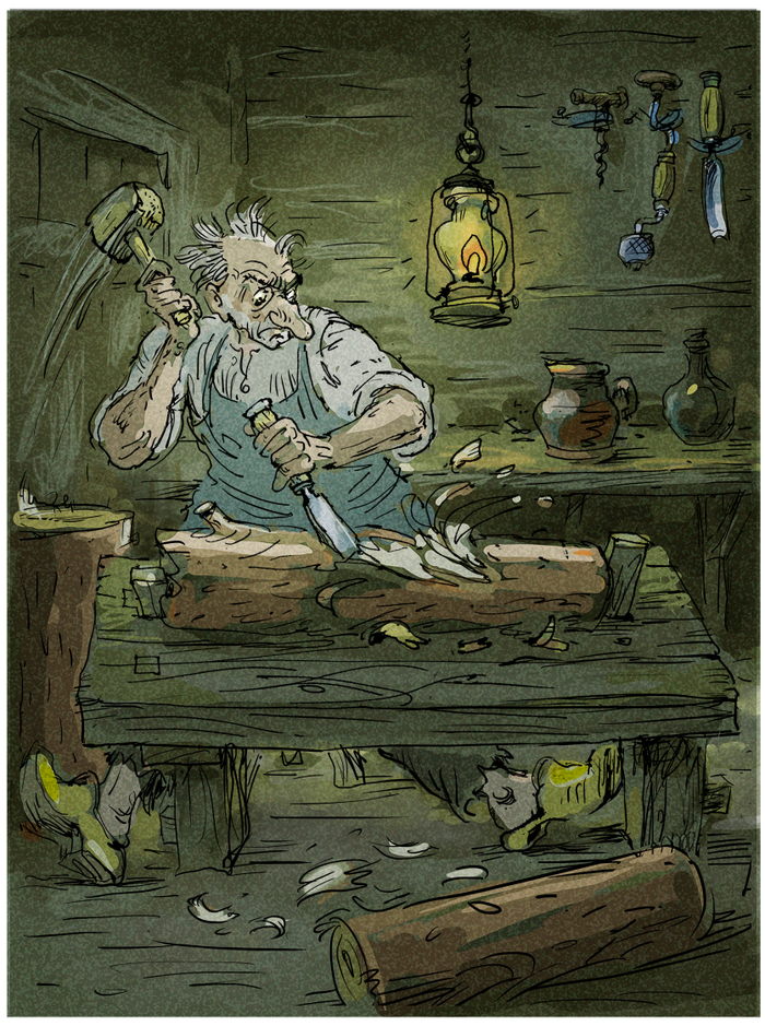 А.Волков "Урфин Джюс и его деревянные солдаты" Одинокий столяр 