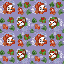 паттерн со снеговичками