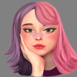 Девушка с цветными волосами