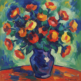 Букет цветов в стиле Мориса де Вламинка