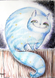 Лунный Кот на заборе