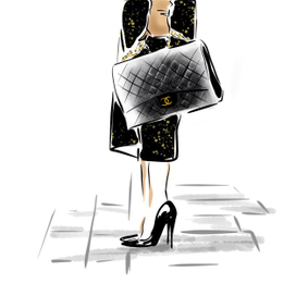 Скетч легендарной сумки Chanel 2.55