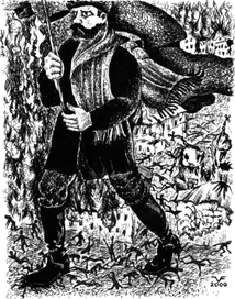 Иллюстрации к произведению И. Шмелёва "Солнце мёртвых" . Бумага А4, тушь, перо.