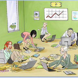 В офисе без мебели.