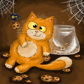 Кот и печеньки