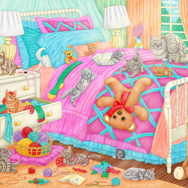 Пазл "Непослушные котята"