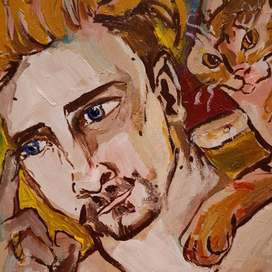 Портрет мужа и кота 2022
