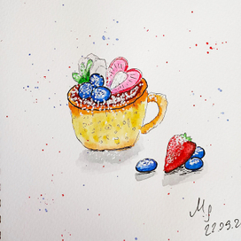 Пирожное с ягодами