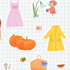 Стикеры "Времена года" 