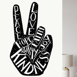 Леттеринг иллюстрация - Peace sign