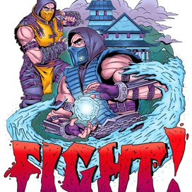 принт на футболку MORTAL KOMBAT