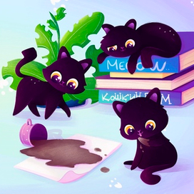 Книжка-картинка про счет и котиков