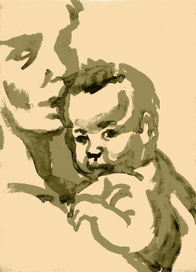 "Автопортрет с дочкой"