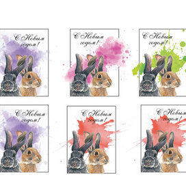 Кролики открытка