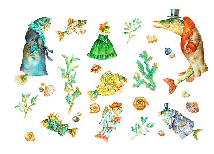 Н. Мишутин "Почему рыбы стали нарядными".