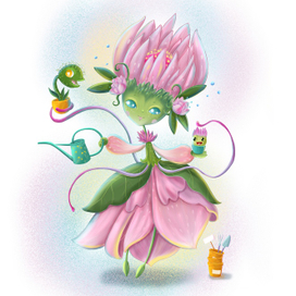 Бренд персонаж для магазина цветов и декора