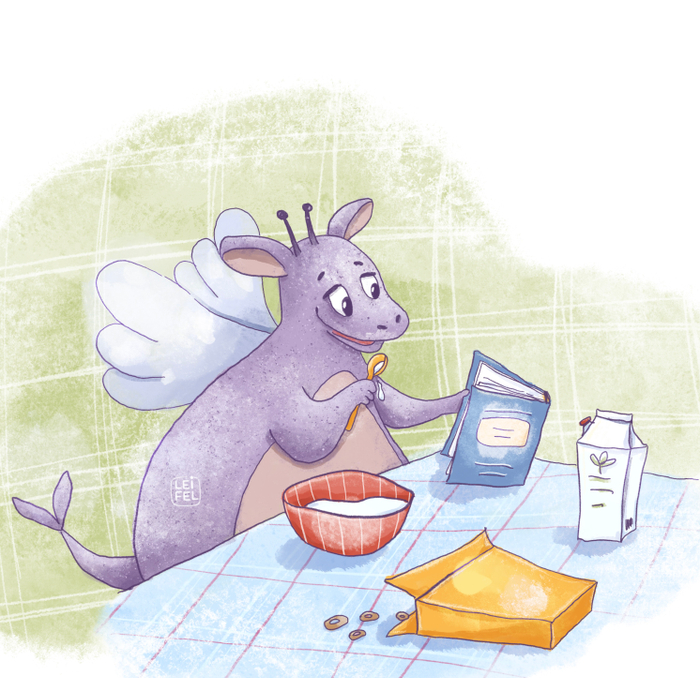 Дракоша за завтраком